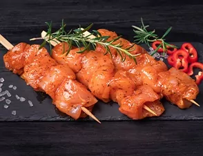 Brochette de volaille marinée